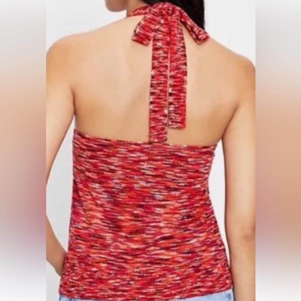 Loft halter tie top low back spacedye marbled red/orange/black/white - Picture 5 of 5